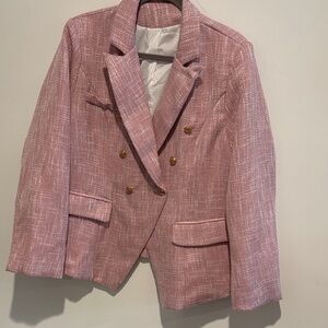 Woman’s Pink Blazer with Gold Buttons